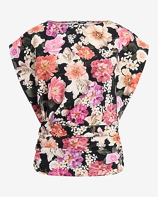 Floral Banded Bottom Short Sleeve Tee