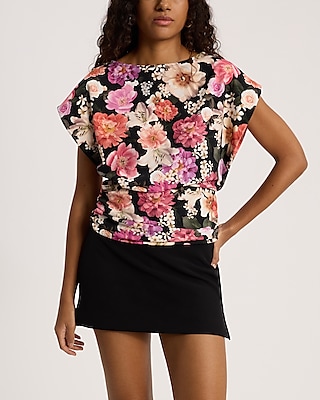 Floral Banded Bottom Short Sleeve Tee