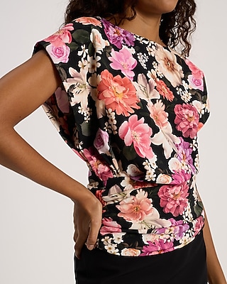 Floral Banded Bottom Short Sleeve Tee