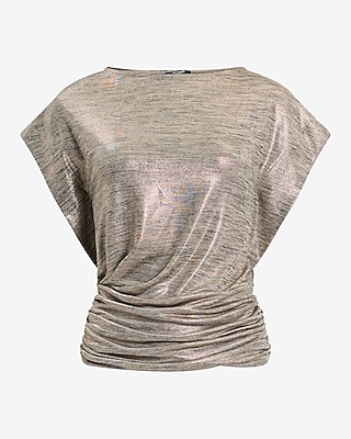 Shine Crew Neck Short Sleeve Banded Bottom Tee