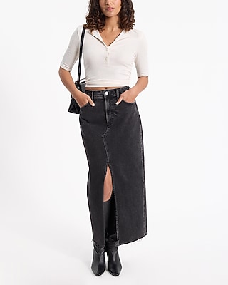 Shine Ribbed Elbow Sleeve Henley Tee