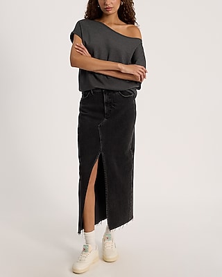 Short Sleeve Asymmetrical Off The Shoulder Sweatshirt