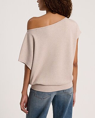 One Shoulder Cut Make Off Shoulder T Shirt Men's Oversized Drop