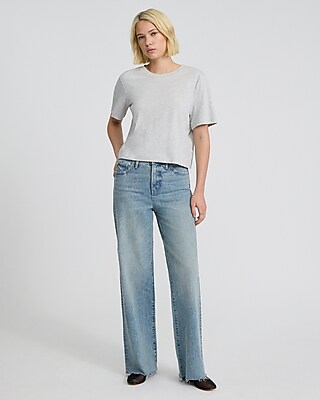 Crew Neck Short Sleeve Cropped Boyfriend Tee