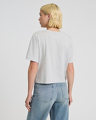 Crew Neck Short Sleeve Cropped Boyfriend Tee