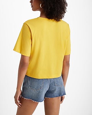 Crew Neck Short Sleeve Cropped Boyfriend Tee