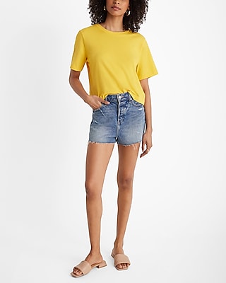 Crew Neck Short Sleeve Cropped Boyfriend Tee