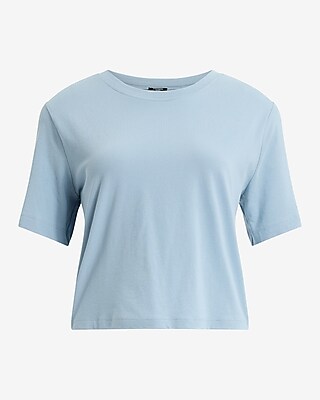 Crew Neck Short Sleeve Cropped Boyfriend Tee