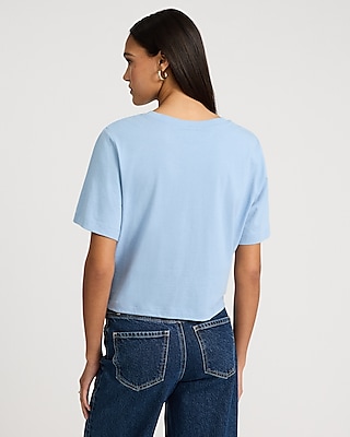 Crew Neck Short Sleeve Cropped Boyfriend Tee