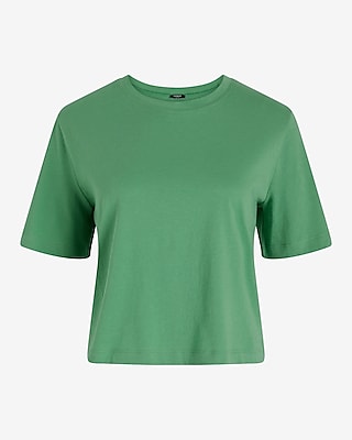 Crew Neck Short Sleeve Cropped Boyfriend Tee