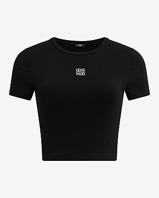 E Monogram Fitted Crew Neck Baby Tee
