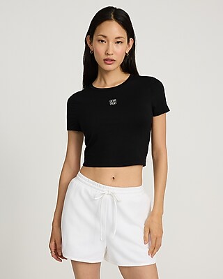 E Monogram Fitted Crew Neck Baby Tee
