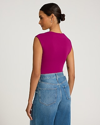 スーツ cootieCOMFORTMERINOSAXONY2TUCKTROUSERS Body Contour High Compression Square Neck Bodysuit | Express