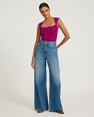 gotohollywood ✢ size160 Body Contour High Compression Square Neck Bodysuit | Express