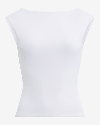 Body Contour High Compression Boat Neck Open Back Tee