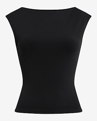 Body Contour High Compression Boat Neck Open Back Tee