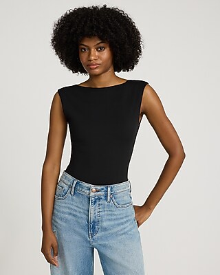 Body Contour High Compression Boat Neck Open Back Tee