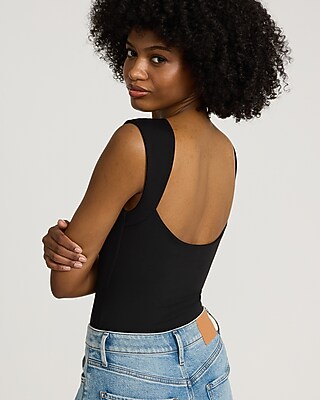 Body Contour High Compression Boat Neck Open Back Tee