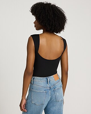 Body Contour High Compression Boat Neck Open Back Tee