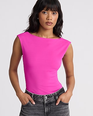 Body Contour High Compression Boat Neck Open Back Tee - image 3
