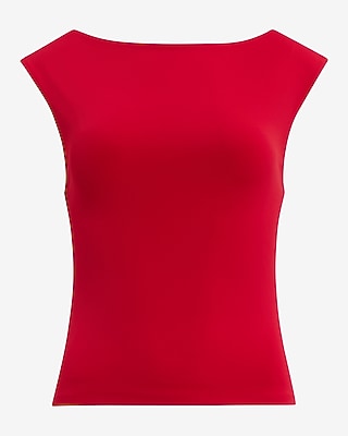 Body Contour High Compression Boat Neck Open Back Tee