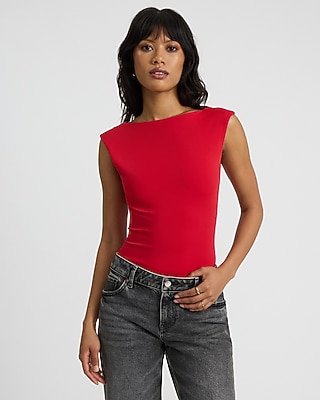 Body Contour High Compression Boat Neck Open Back Tee