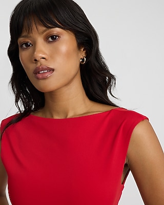 Body Contour High Compression Boat Neck Open Back Tee