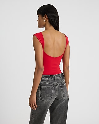 Body Contour High Compression Boat Neck Open Back Tee