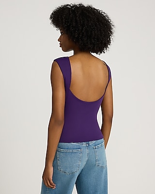 Body Contour High Compression Boat Neck Open Back Tee