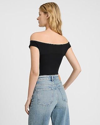 Body Contour High Compression Off The Shoulder Cutout Bodysuit