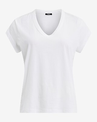 Classic V-Neck Cap Sleeve Tee