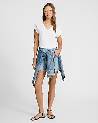 Classic V-Neck Cap Sleeve Tee