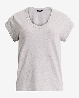 Cotton Classic V-Neck Cap Sleeve Tee