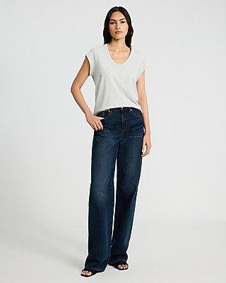 Cotton Classic V-Neck Cap Sleeve Tee