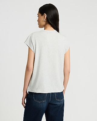 Cotton Classic V-Neck Cap Sleeve Tee