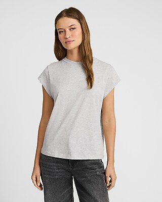 Cotton Classic Crew Neck Cap Sleeve Tee - image 2