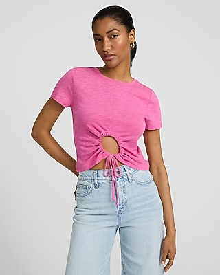 Tie Front Cropped Bandeau Top | Express