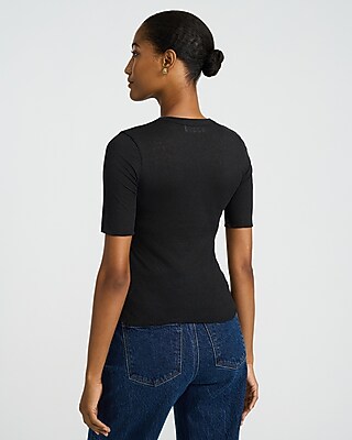 Sheer Textured Crew Neck Short Sleeve Tee