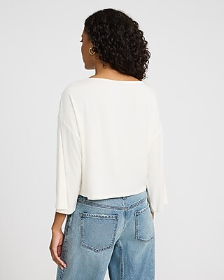 Supersoft Relaxed Boat Neck Dolman Sleeve Tee