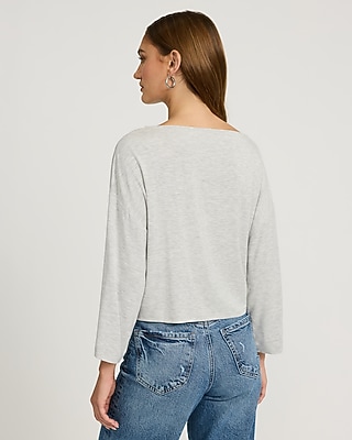 Supersoft Relaxed Boat Neck Dolman Sleeve Tee
