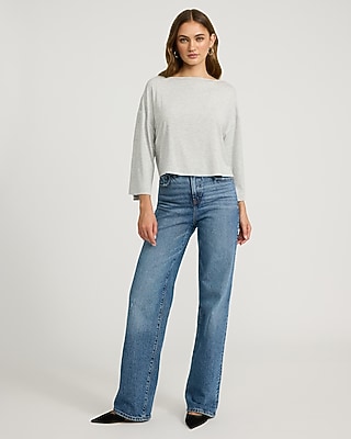 Supersoft Relaxed Boat Neck Dolman Sleeve Tee
