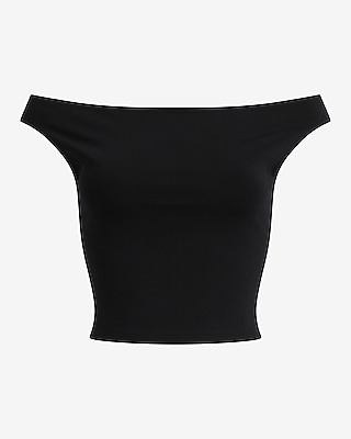 Body Contour Stretch Cotton Off The Shoulder Tee
