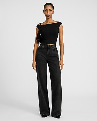 Body Contour Stretch Cotton Off The Shoulder Tee