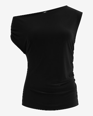 Matte Jersey Draped Off The Shoulder Tee