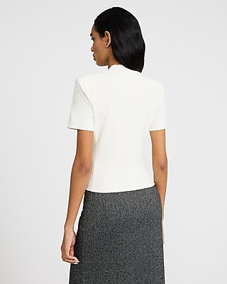 Studio Stretch Crepe Sweetheart V-Neck Short Sleeve Tee