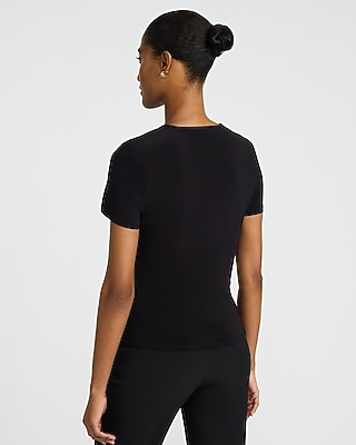 Crew Neck Short Sleeve Twist Front Tee