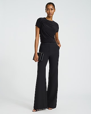 Crew Neck Short Sleeve Twist Front Tee