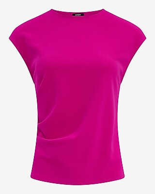 Signature Crepe Crew Neck Ruched Tank - image 4