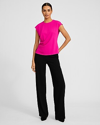 Signature Crepe Crew Neck Ruched Tank - image 3
