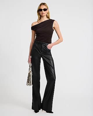 Mesh Asymmetrical One Shoulder Ruched Top